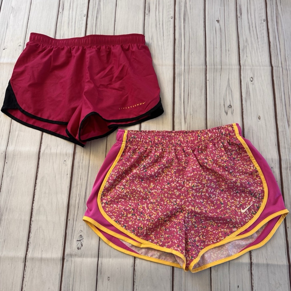 Nike Women's Running Shorts Lot Size Small‎ LIVESTRONG + Pink Tempo Dri-Fit